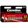 تصویر بسته باتری 12 عددی نیم قلمی Camelion Plus Alkaline AAA